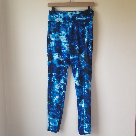 PopFit Pants - Blue and Black Swirl Athletic Leggings